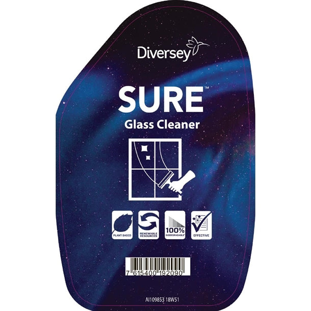 SURE Glass Cleaner - Interior and Surface Cleaner Refill Bottles 750ml (6 Pack)