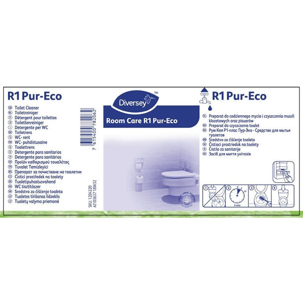 Room Care R1 Pur-Eco Toilet Cleaner Refill Bottles 300ml (6 Pack)