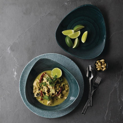 Churchill Stonecast Patina Triangular Bowls Rustic Teal 21oz 235mm (Pack of 12)