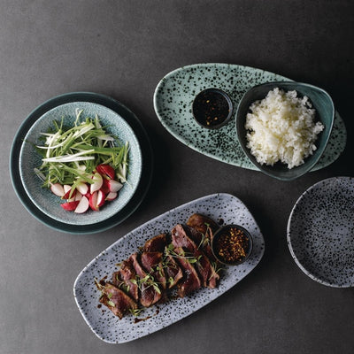 Churchill Mineral Oval Chef Plates Green 173 x 347mm (Pack of 6)