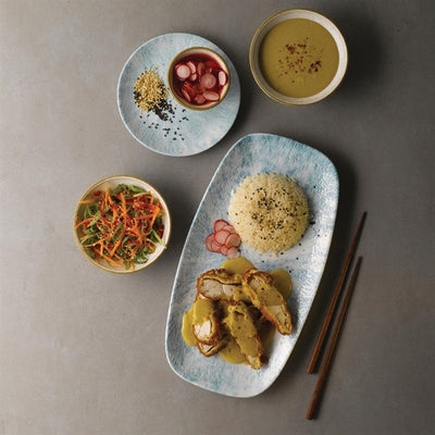 Churchill Stone Oblong Chef Plates Aquamarine 153 x 298mm (Pack of 12)