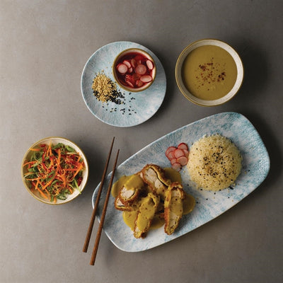 Churchill Stone Oblong Chef Plates Aquamarine 153 x 298mm (Pack of 12)