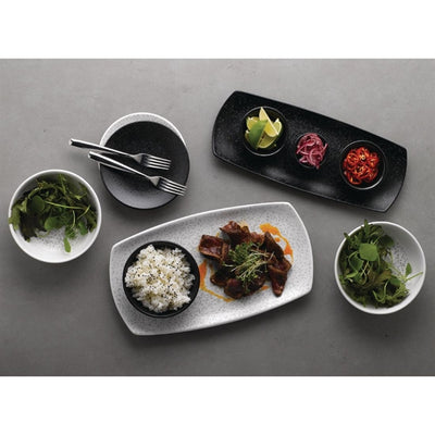 Churchill Menu Shades Caldera Ash Rectangular Plates 190mm (Pack of 6)