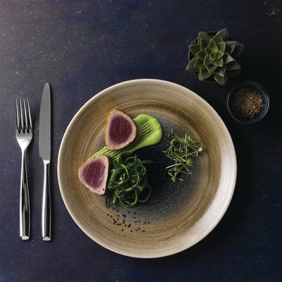 Churchill Studio Prints Agano Coupe Plates Black 288mm (Pack of 12)