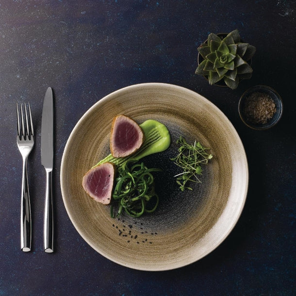 Churchill Studio Prints Agano Coupe Plates Black 288mm (Pack of 12)