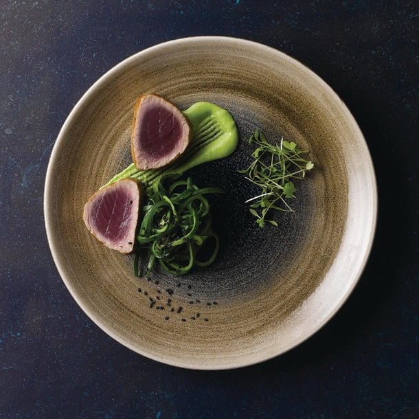 Churchill Studio Prints Agano Coupe Plates Black 288mm (Pack of 12)