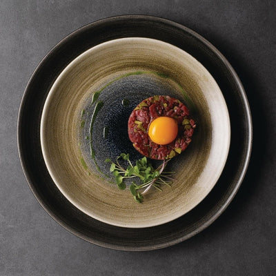 Churchill Stonecast Aqueous Deep Coupe Plates Bayou Taupe 255mm (Pack of 12)