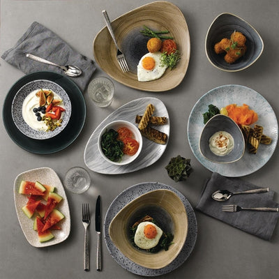 Churchill Studio Prints Agano Coupe Plates Black 288mm (Pack of 12)