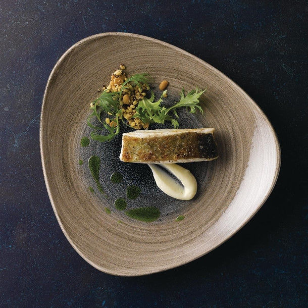 Churchill Studio Prints Agano Coupe Plates Black 288mm (Pack of 12)