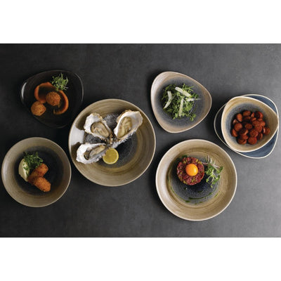 Churchill Stonecast Aqueous Deep Coupe Plates Bayou Taupe 255mm (Pack of 12)