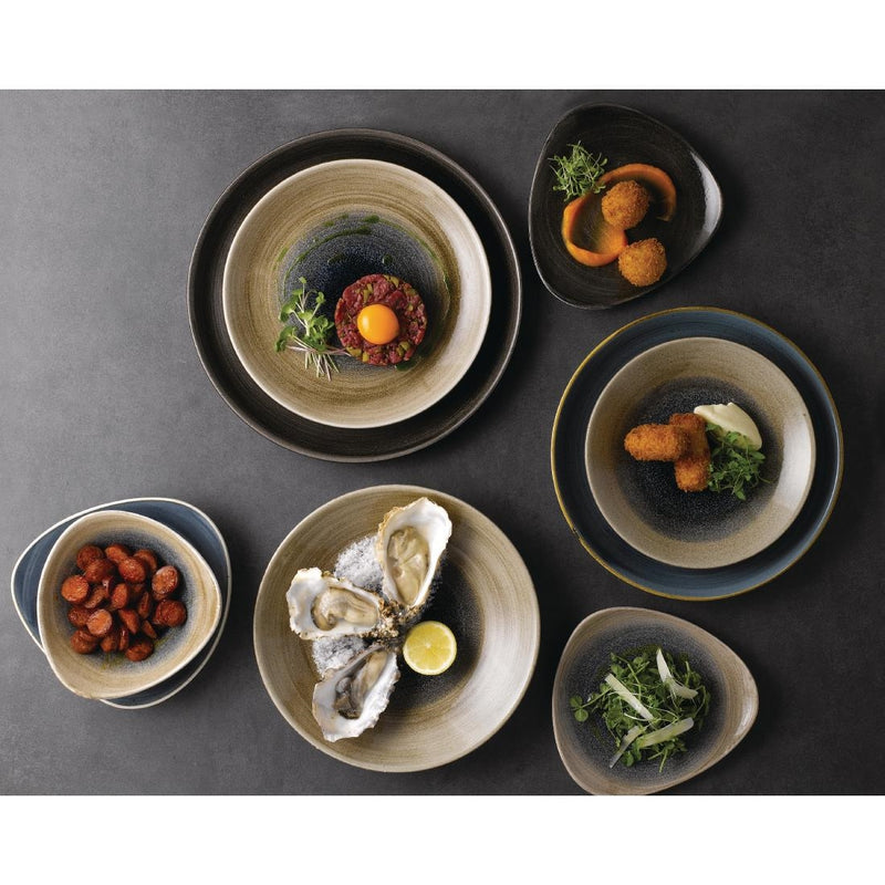 Churchill Stonecast Aqueous Deep Coupe Plates Bayou Taupe 255mm (Pack of 12)