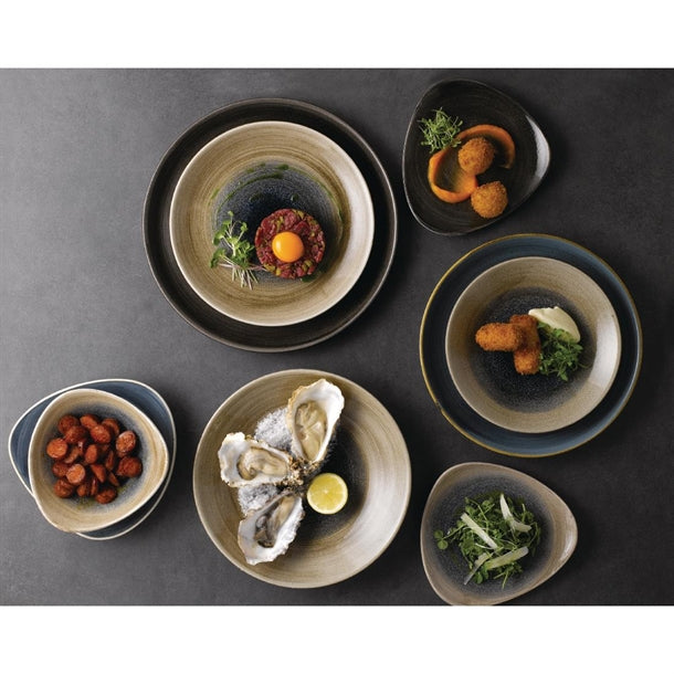 Churchill Stonecast Aqueous Triangular Bowls Bayou Taupe 13oz 185mm (Pack of 12)