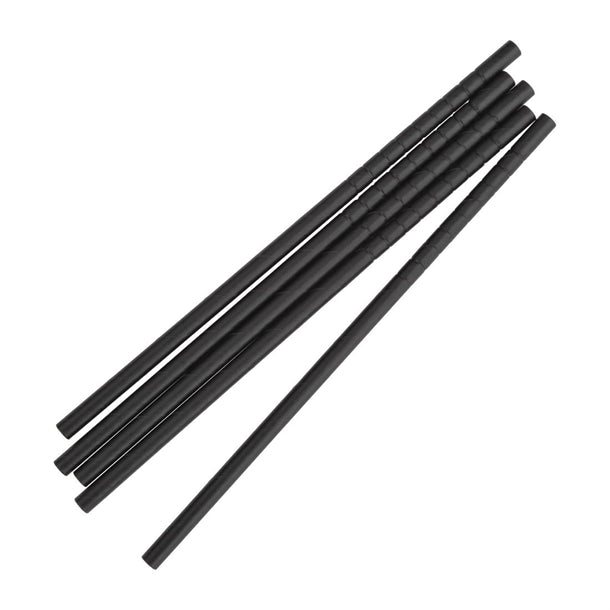 Fiesta Green Compostable Bendy Paper Straws Black (Pack of 250)