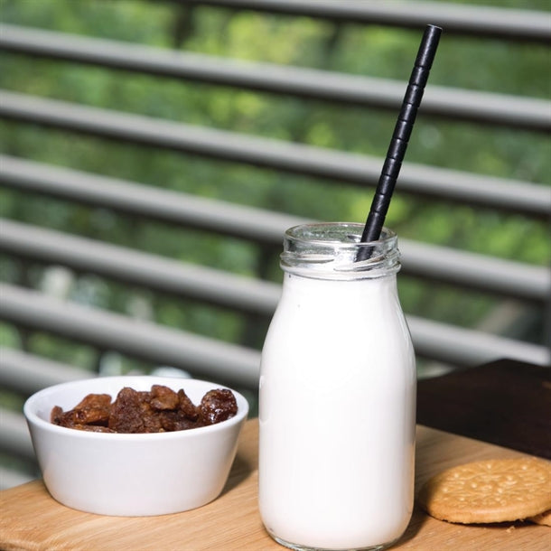 Fiesta Green Compostable Bendy Paper Straws Black (Pack of 250)