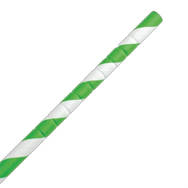 Fiesta Green Compostable Bendy Paper Straws Green Stripes (Pack of 250)