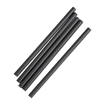 Fiesta Green Compostable Paper Smoothie Straws Black (Pack of 250)