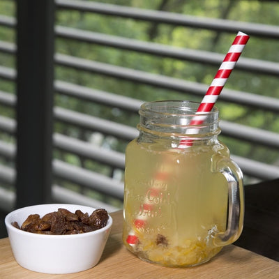 Fiesta Green Compostable Paper Smoothie Straws Red Stripes (Pack of 250)