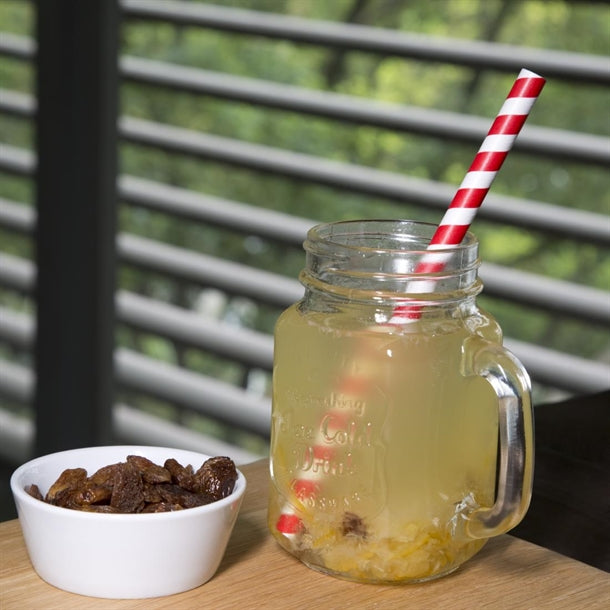 Fiesta Green Compostable Paper Smoothie Straws Red Stripes (Pack of 250)