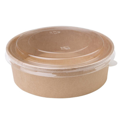 Fiesta Green Compostable Round Kraft Salad Bowls 500ml - 18oz (Pack of 300)