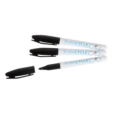 Puracycle Non-Toxic Marker Pens Black 3 Pack