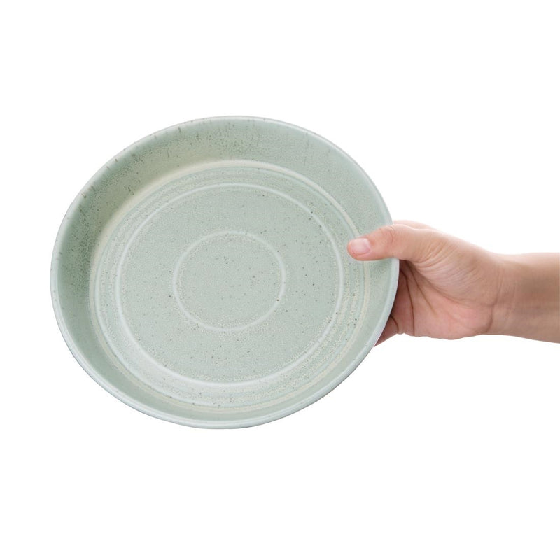 Olympia Cavolo Flat Round Bowls Spring Green 220mm (Pack of 4)