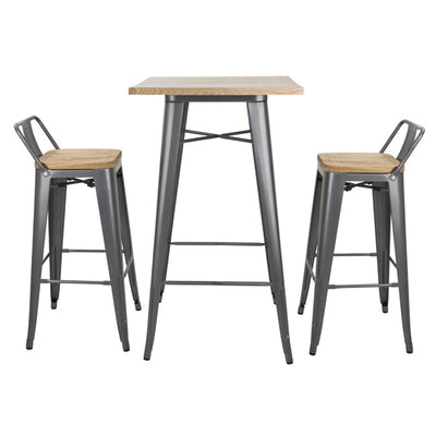 Bolero Bistro High Stools with Wooden Seatpad White (Pack of 4)