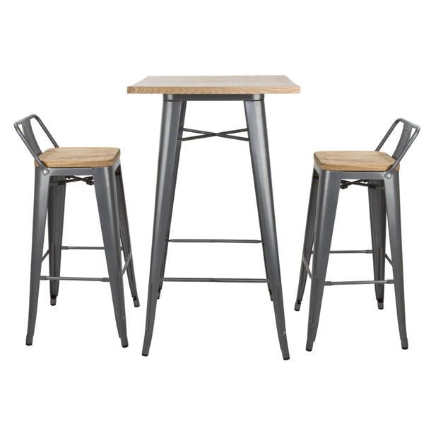 Bolero Bistro High Stools with Wooden Seatpad White (Pack of 4)