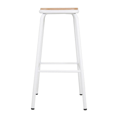 Bolero Cantina High Stools with Wooden Seat Pad White (Pack of 4)