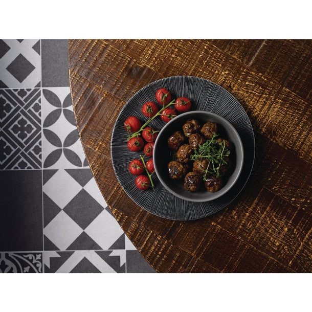 Churchill Studio Prints Agano Coupe Plates Black 260mm (Pack of 12)