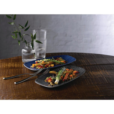Churchill Studio Prints Agano Oblong Chefs Plates Blue 355 x 189mm (Pack of 6)