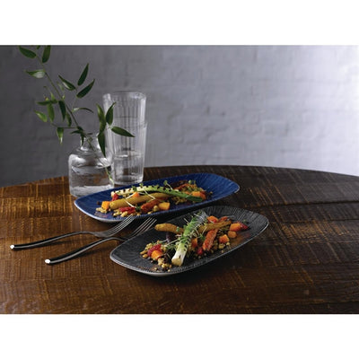Churchill Studio Prints Agano Oblong Chefs Plates Black 355 x 189mm (Pack of 6)