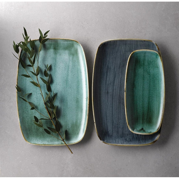 Churchill Stonecast No. 9 Oblong Chefs Plates 355 x 245mm Blueberry (Pack of 6)