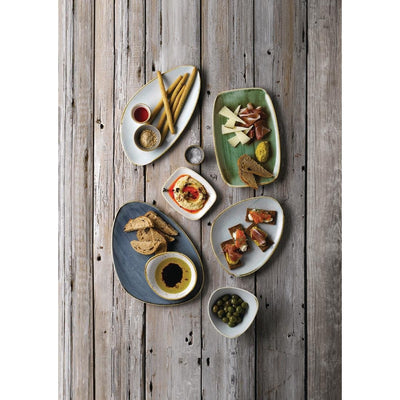 Churchill Stonecast Triangular Chefs Plates Blueberry 365 x 250mm (Pack of 6)