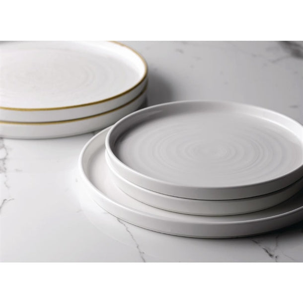 Churchill Stonecast Walled Chefs Plates Barley White 260mm (Pack of 6)