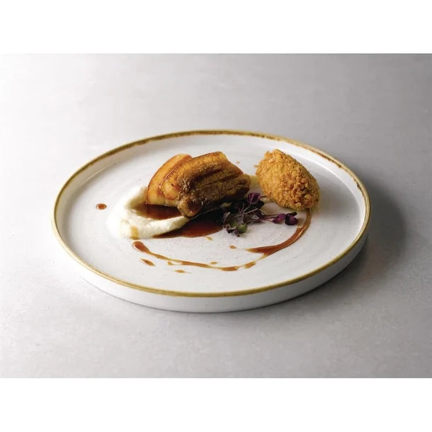 Churchill Stonecast Walled Chefs Plates Barley White 210mm (Pack of 6)