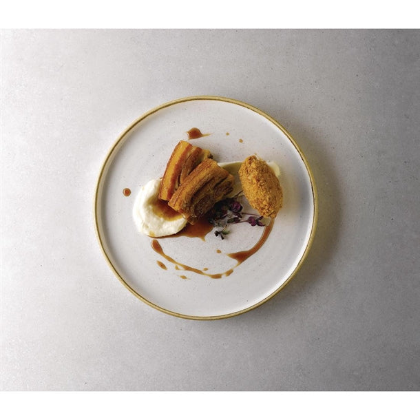Churchill Stonecast Walled Chefs Plates Barley White 210mm (Pack of 6)