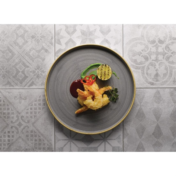 Churchill Stonecast Walled Chefs Plates Peppercorn Grey 210mm (Pack of 6)