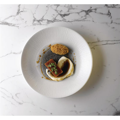 Churchill Bamboo Centre Print Deep Coupe Plates Quartz Black 255mm (Pack of 12)