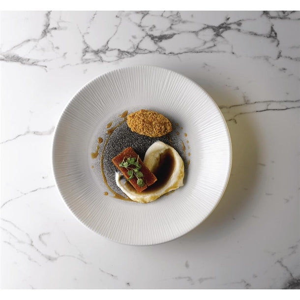 Churchill Bamboo Centre Print Deep Coupe Plates Quartz Black 255mm (Pack of 12)