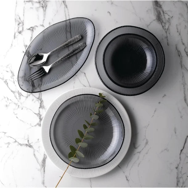 Churchill Bamboo Organic Glass Plate Dusk 225mm (Pack of 6)