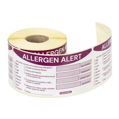 Vogue Removable Allergen Alert Food Labels (Pack of 250)