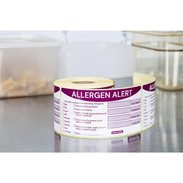 Vogue Removable Allergen Alert Food Labels (Pack of 250)