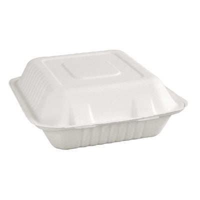 Fiesta Green Compostable Bagasse Hinged Food Containers 223mm (Pack of 200)