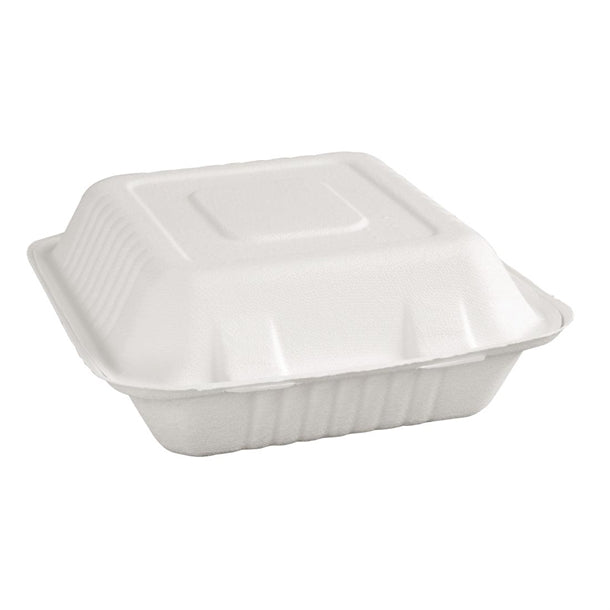 Fiesta Green Compostable Bagasse Hinged Food Containers 223mm (Pack of 200)