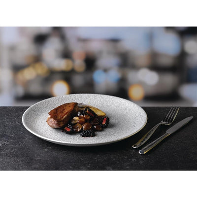 Churchill Raku Jasper Grey Evolve Coupe Plate 8.67" (Box 12) (Direct)