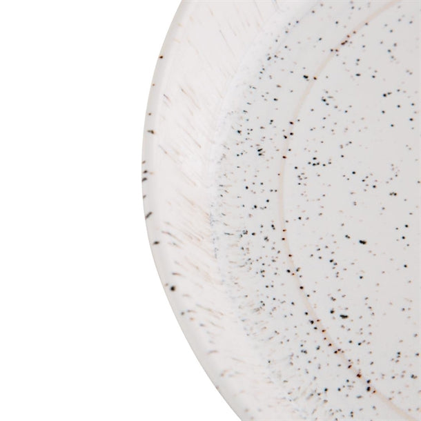 Olympia Cavolo Flat Round Bowls White Speckle 220mm (Pack of 4)