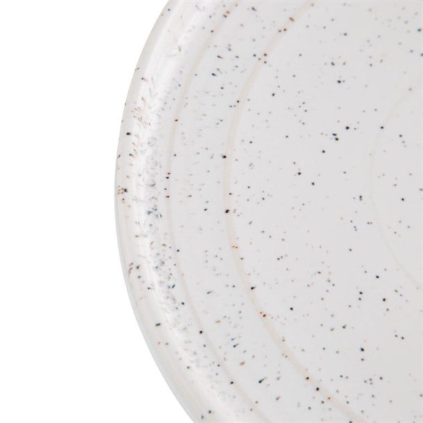Olympia Cavolo Flat Round Plates White Speckle 180mm (Pack of 6)