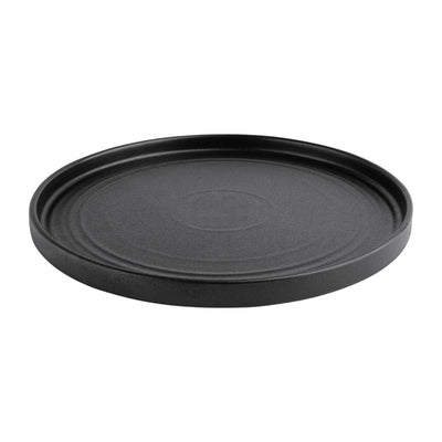Olympia Cavolo Textured Black Flat Round Plates 270mm (Pack of 4)