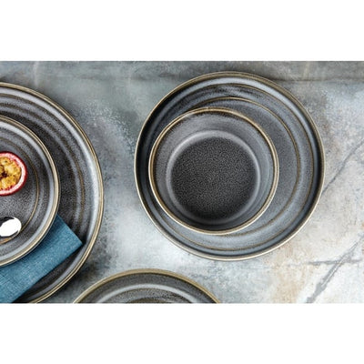 Olympia Cavolo Charcoal Dusk Flat Round Bowls 220mm (Pack of 4)