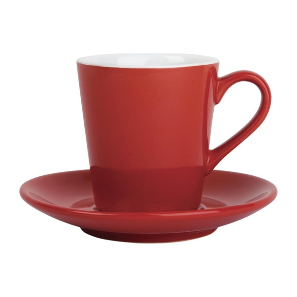 Olympia Cafe Flat White Saucers Red 135mm (Pack of 12)